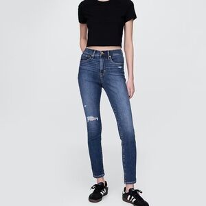 GAP Blue Cigarette Skinny Jeans with Distressed Details